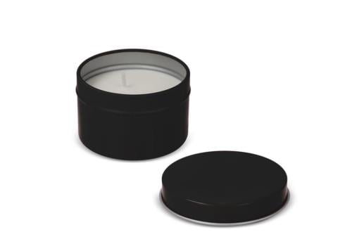 Scented candle recycled tin big Black