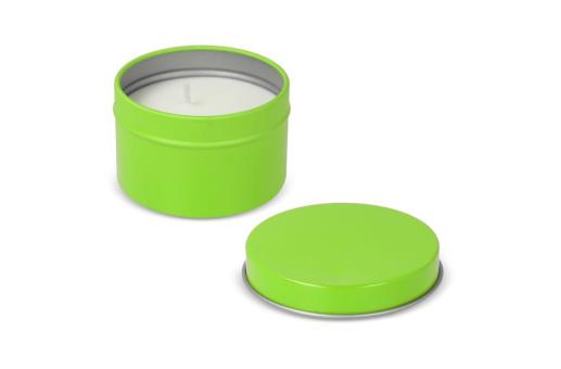 Scented candle recycled tin big Light green