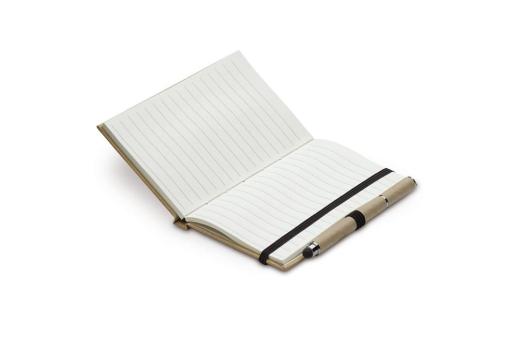 Cardboard notebook A6 + pen LT87949 Brown