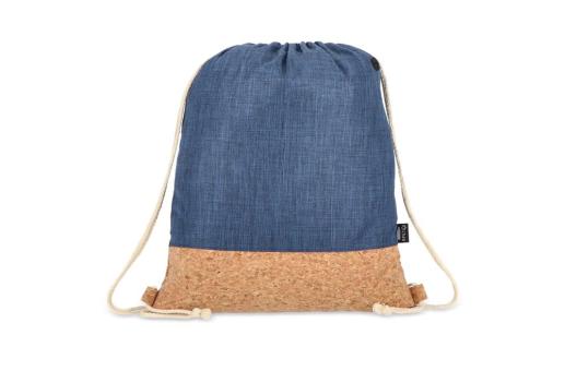 Drawstring bag R-PET &amp; cork 35 x 40cm Dark blue