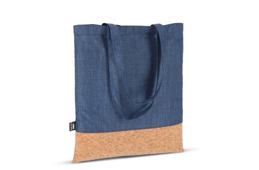 Carrier bag R-PET &amp; cork 35 x 40cm Dark blue