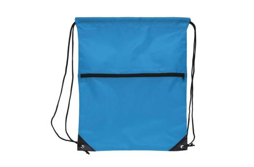 Drawstring bag 210T R-PET with zipper Aztec blue