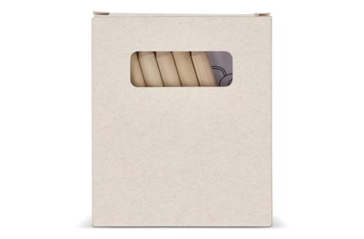8 piece colouring set in recycled milkcarton box Ecru