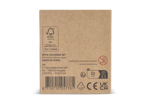8 piece colouring set in kraft box Nature