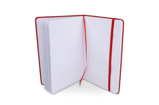 Notizbuch A5 PU mit Rasterpunktseiten Rot