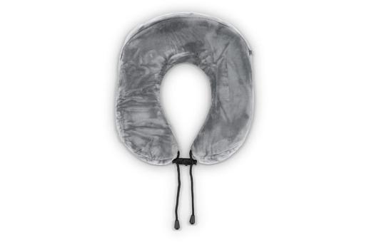 Contoured memory foam travel pillow with EVA case Convoy grey
