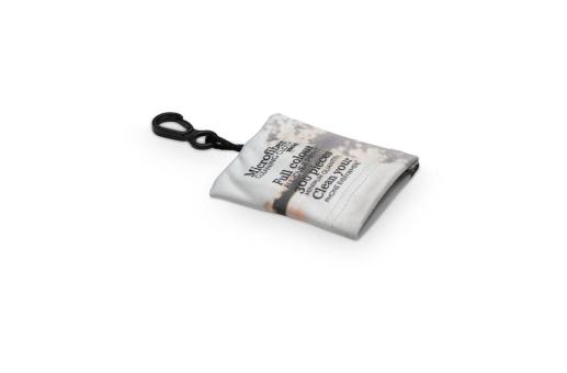 Keychain with microfiber cloth anti-bacterial Transparent white