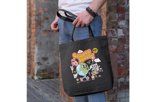 Umhängetasche canvas OEKO-TEX®270g/m² 42x12x43cm Schwarz