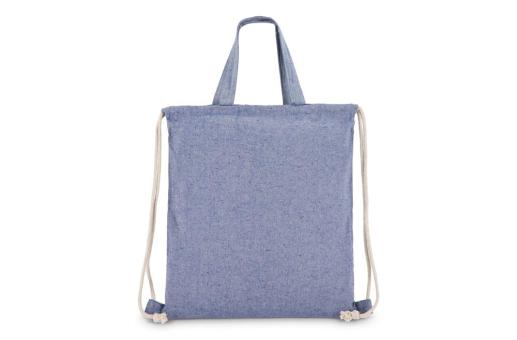 Tasche/Beutel mit Kordelzug aus recycelter Baumwolle 38x42cm Blau