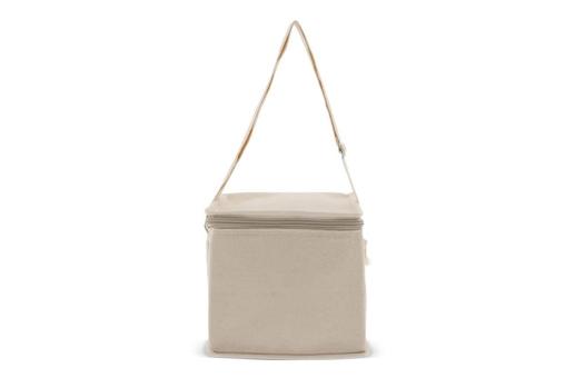 Cooler bag 100% cotton exterior square 22x18x18cm Ecru