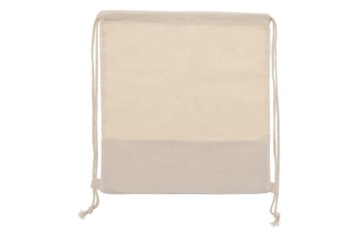 Drawstring bag Jute with cotton cords 38x41cm Ecru