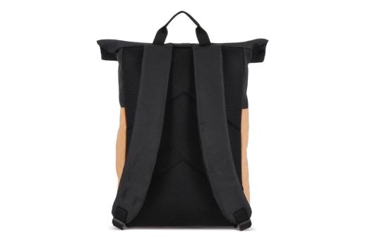 Rolltop-Rucksack Kork & R-PET 18L Schwarz
