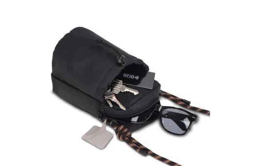 Crossbody Flaschenhalter-Tasche mit Paracord-Gurt Schwarz