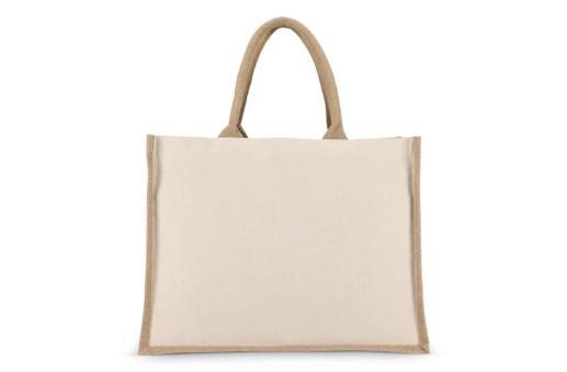 Jute-Baumwolle Tragetasche OEKO-TEX® 42,5 x 19 x 32cm 320g/m² Beige
