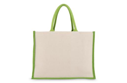 Jute-Baumwolle Tragetasche OEKO-TEX® 42,5 x 19 x 32cm 320g/m² Hellgrün