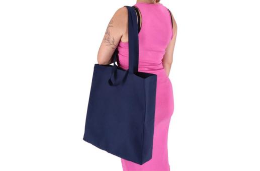 Tragetasche aus Baumwolle OEKO-TEX® 38 x 10 x 42cm 140g/m² Dunkelblau