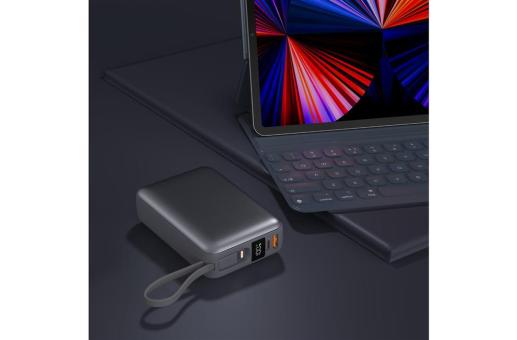 Nova Powerbank 22,5 W Power Delivery mit integrierten Kabeln 20000 mAh Dunkelgrau