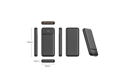 Nolu Powerbank mit LED-Anzeige 10.000 mAh Schwarz