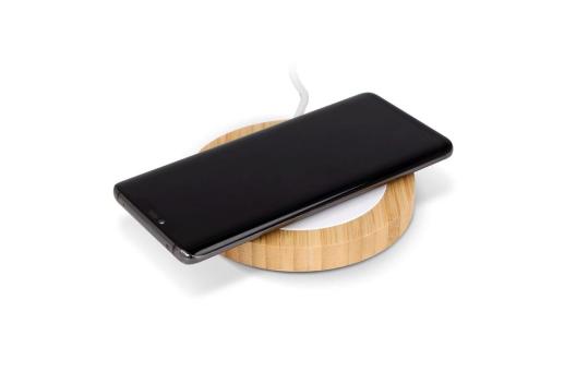 Wireless charger bamboo & RABS 15W, nature Nature,white