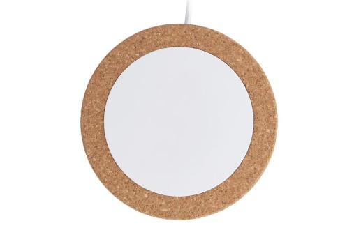 Drahtloses Ladegerät Kork & RABS 15W, natur Natur,weiß