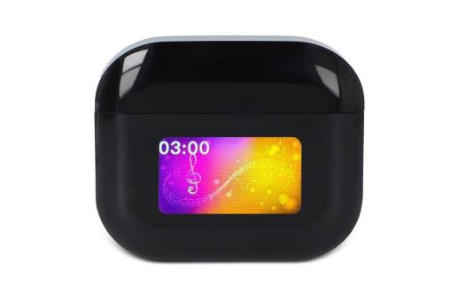 Wireless ANC Earbuds with LCD Touchscreen Control Black