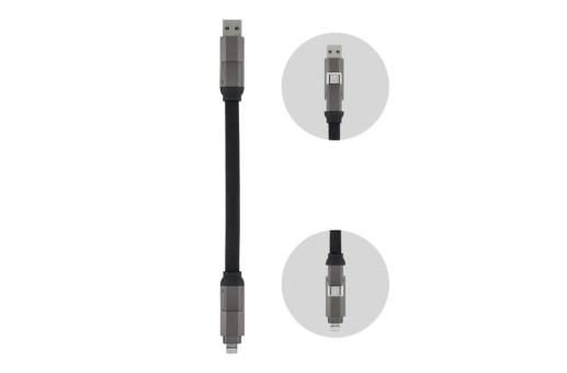 Enjoy Technology Multifunktionales 4-in-1 Kabel Schlüsselanhänger Größe 60 W Schwarz