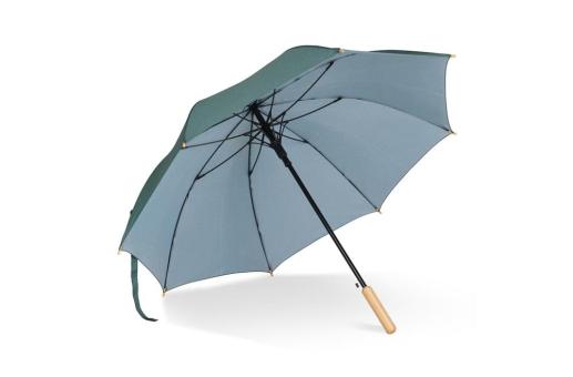 Stick umbrella 25” R-PET straight handle auto open Dark green
