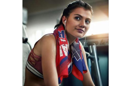 R-PET quick dry sports towel 40x80cm with pouch (200g/m²) sublimation Red