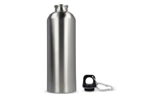 R-Edelstahl einwandige Flasche mit Karabiner 750ml Silber