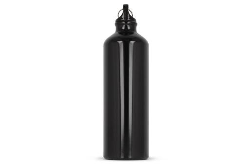 Aluminium Wasserflasche mit Karabiner 750ml Schwarz