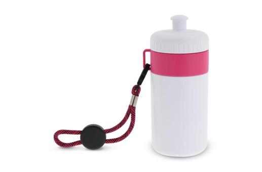 Sports bottle with edge and cord 500ml Light pink