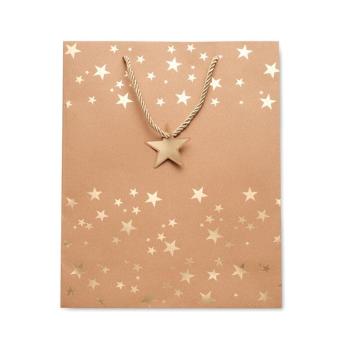 SPARKLE Gift paper bag with pattern Goldyellow