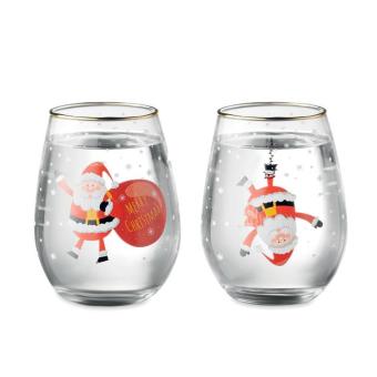 NOEL Set of 2 Christmas glasses White