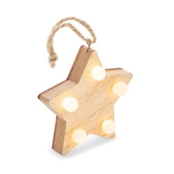 LALIE Wooden weed star with lights Timber