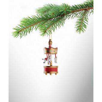 WHIRL Wooden carousel ornament Goldyellow