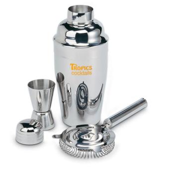 FIZZ Cocktail-Set mit Shaker Silber glänzend