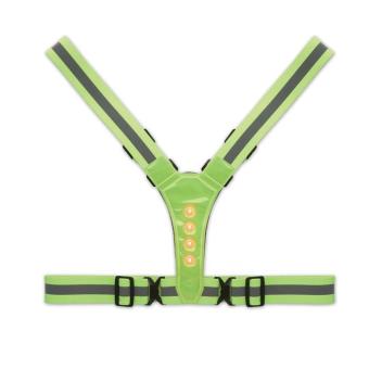 ROUNDVISIBLE Reflective body belt with LED Neon green