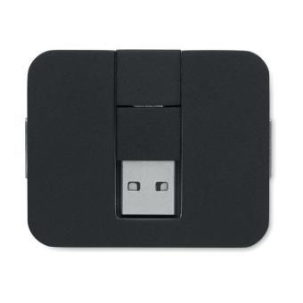 SQUARE-C 4 Port USB Hub Schwarz