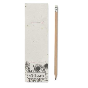 PENSEED Natural pencil in seeded pouch White