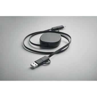 LINEA 60W retractable charging cable Black