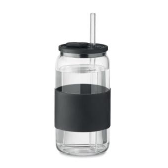 BOROSIP Trinkglas Borosilikat 550ml Schwarz