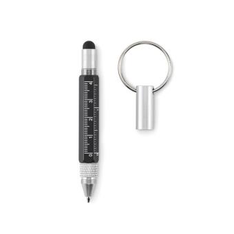 TWEN Key ring with twist action pen Black