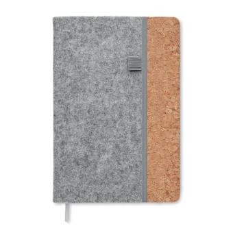 CORKBOOK DIN A5 Notizbuch RPET-Filz Grau