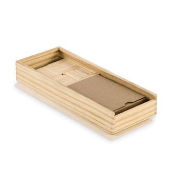DOMI&CARDS Domino- und Spielkarten-Set Holz