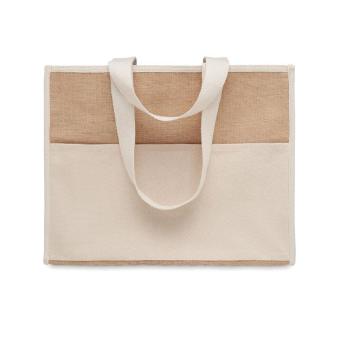 CAMPO DE GELI Jute-Canvas Shopping Tasche Beige