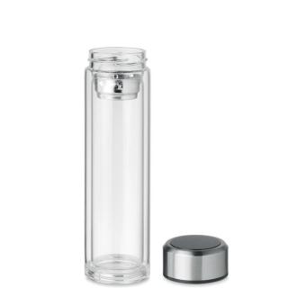 POLE GLASS Flasche 390ml mit LED Anzeige Transparent