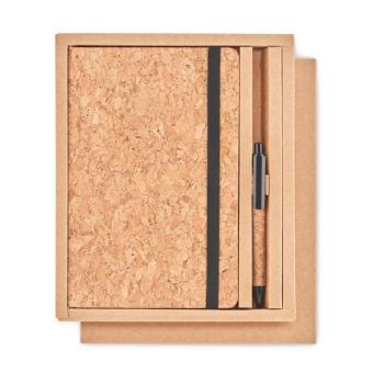 SUBER SET A5 cork notebook with pen Black
