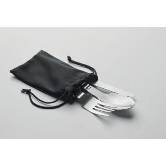 STAPI SET 3-piece camping cutlery set Black