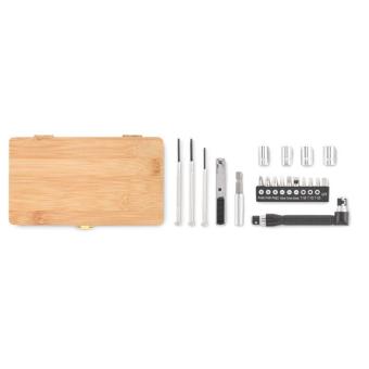 GALLAWAY 21 pcs tool set in bamboo case Timber