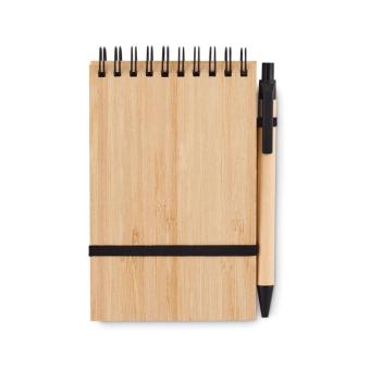 SONORABAM A6 bamboo notepad with pen Black